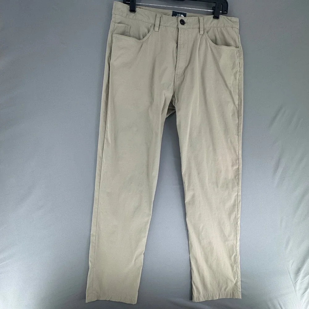 The North Face Mens Khaki Nylon Stretch Hiking Travel Pants Size 34 Regular